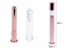 Тубичка - акрилна спринцовка 20 мл airless бронзова за козметична употреба с капачка - 6 бр.