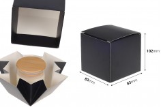 Опаковъчна кутия (400 гр.) 83х83х102 мм в цвят черен мат - 20 бр.