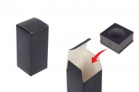 Опаковъчна кутия от черна матова хартия 55x55x125 mm с вътрешен джоб за бутилки с етерично масло 50 ml - 20 бр.
