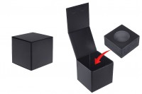 110x110x110 mm siyah renkli, iç köpük cepli, mıknatıslı kapaklı lüks kutu (1105-1-0 kodlu kavanozlar için)