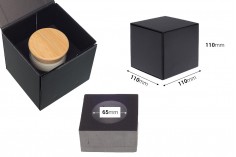 Луксозна кутия с магнитно затваряне в черен цвят 110х110х110 мм  (за буркани код 325-4)