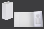 90x140x55 mm mıknatıslı kapaklı beyaz karton kutu (30 ml şişeler için kod: 1020-70-0)