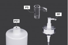350 ml krema pompalı (PP24) ve kapaklı PET şişe - 6 adet