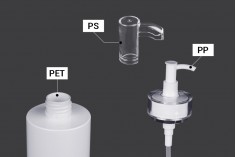 Krema pompalı (PP24) ve kapaklı 500 ml PET şişe - 6 adet