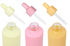 Стъклени бутилки с капкомер 30 мл в матови пастелни цветове 