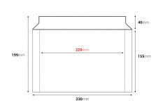 Хартиен плик 245х155 мм (подходящ за формат А5) със запечатваща лента - 10 бр.