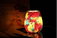 Електрически стъклен дифузер за аромати със светлина за изгаряне на ароматни восъци и масла (работи с лампа)
