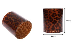 Стъклен буркан Леопард  300 ml (80 x 90 mm)-изображение_размери