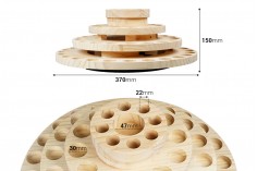 Дървена поставка с въртяща се основа за бутилки за етерично масло - 4 нива