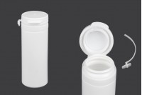 Haplar ve kapsüller için 30 ml'lik kapaklı beyaz plastik kavanoz