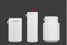 Haplar ve kapsüller için 30 ml'lik kapaklı beyaz plastik kavanoz