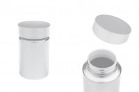 Haplar ve kapsüller için 100 ml'lik kapaklı beyaz plastik kavanoz