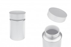 Haplar ve kapsüller için 100 ml'lik kapaklı beyaz plastik kavanoz