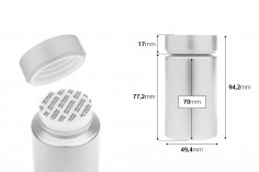 Haplar ve kapsüller için gümüş renkli 180 ml PET plastik kavanoz