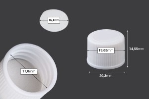 Пластмасови бели и черни капачки  PP18 с уплътнител-изображение_група