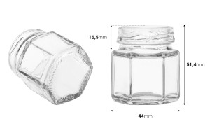 Стъклен шестоъгълен буркан 30 ml-изображение_група