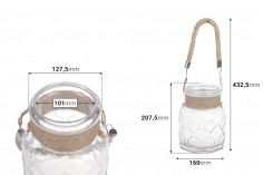 Saplı dekoratif kavanoz  2000 ml 110 x 180 mm
