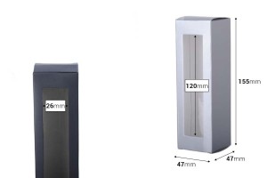 Хартиена кутия с прозорец  47x47x155 - 20 бр.-изображение_размери