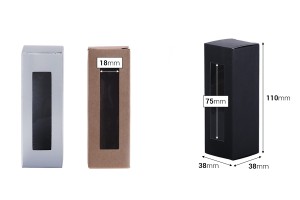 Хартиена кутия с прозорец с размери 38x38x110 - 50 бр.-изображение_размери
