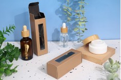 Картонена кутия с прозорец 38х38х130 в кафяв цвят - 50 бр