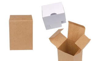 Крафт хартиена кутия 70x70x95 мм с кафява външна част и бяла вътрешна част - 50 бр-изображение_продукт