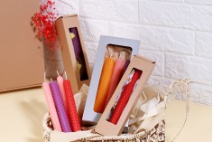 Комплект за създаване на свещи - свещи от пчелен восък в различни цветове (5 листа)