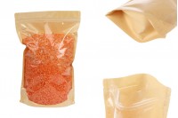 орбички Doy Pack 200x50x300 мм крафт гръб (14c), прозрачна предна част (8c) със закопчаване "цип" и възможност за запечатване с термозапечатване - 100 бр.