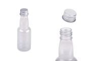 Пластмасова прозрачна бутилка 70 ml със сребриста алуминиева капачка с вътрешен уплътнител 