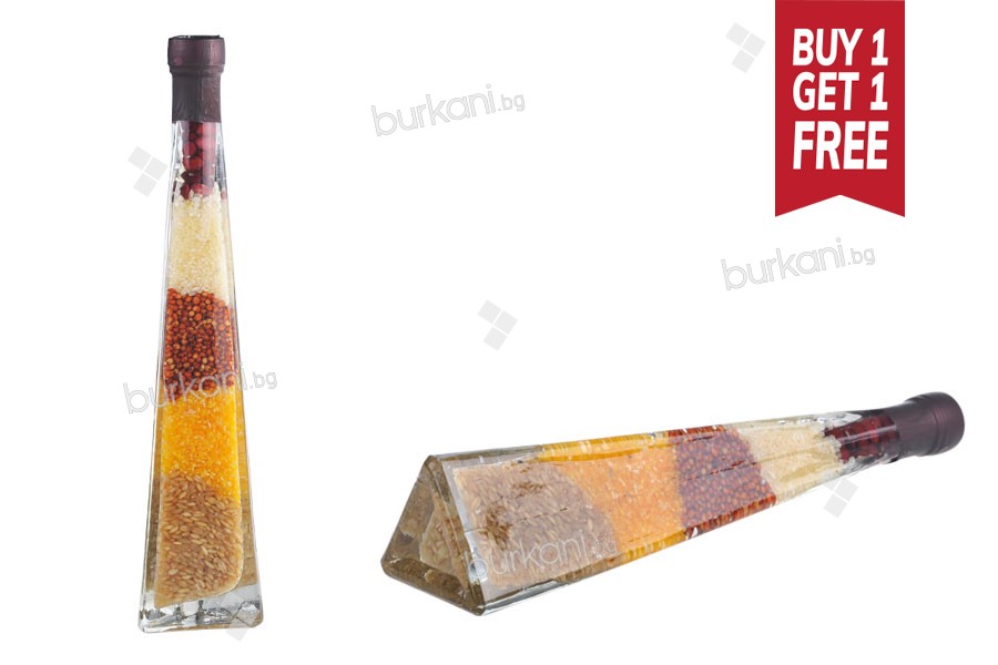Mutfak dekorasyonu için çeşitli cam meyveler ile şişe - 180 ml