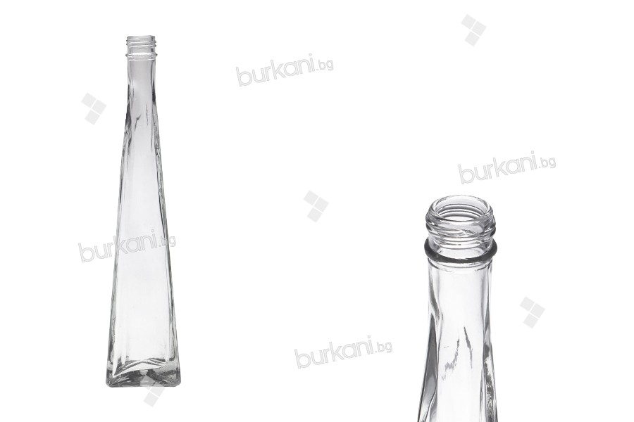 Стъклена декоративна бутилка с размери  58x60x300 - 180 ml