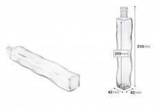 Стъклена бутилка за зехтин или оцет с размери  310x42 - 280 ml