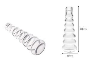 Стъклена бутилка за зехтин или оцер с размери  55x165 - 100 ml-изображение_размери