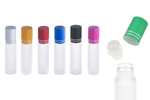 Стъклени бутилки 10 мл рол он с различни цветове капачки-изображение_продукт
