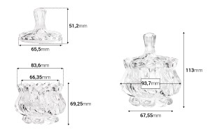 Стъкленица 140 мл с размери 85х105 мм, с капачка-изображение_размери