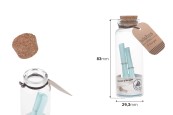 Малки стъклени шишенца с коркови тапи за пожелания - 12 броя в кутия