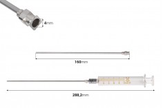 10 ml стъклена спринцовка с метален нос и метална игла