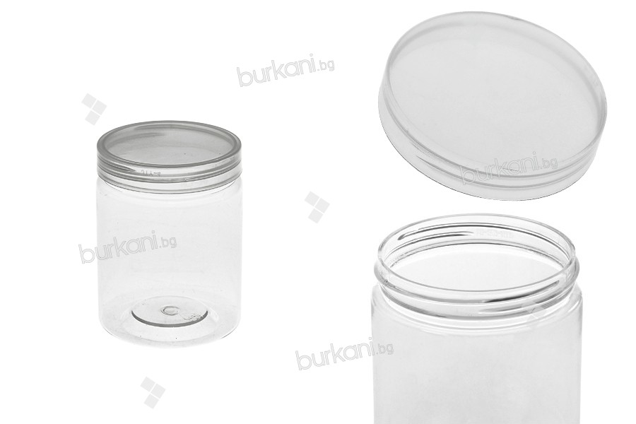 Пластмасов буркан 200 ml   (PET) 65x85 mm с прозрачна капачка - 12 бр. в опаковка