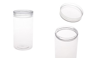 Пластмасов буркан 320 мл (PET) 65x120 mm с прозрачна капачка-изображение_продукт