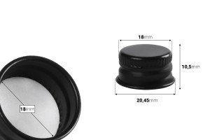 Алуминиеви капачки  18x10,5 (PP18) в различни цветове-изображение_размери