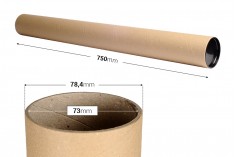 Plastik kapaklı silindirik kağıt ambalaj kutusu 73x750 mm - 10 adet