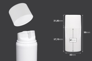Пластмасова бутилка  Airless 50 ml за крем-изображение_размери