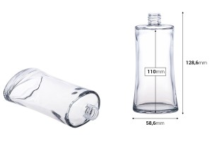 Овална бутилка за парфюм 100 мл  4/100 (18/415)-изображение_размери