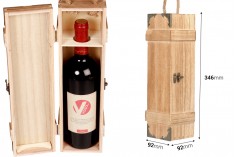 Дървена кутия за съхранение на бутилка вино с дръжка