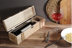 Дървена кутия за бутилка за вино 