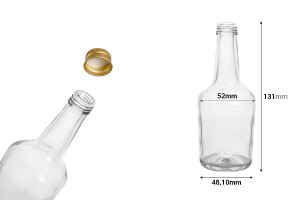 Стъклена бутилка 103 ml прозрачна-изображение_размери