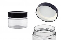 Glass jar 100 ml wıth black T.O. 70 Deep cap