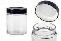 Glass transparent jar 380 ml TO 82 Deep cap 