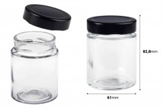 Glass jar 150 ml with caps T.O 58 Deep caps 