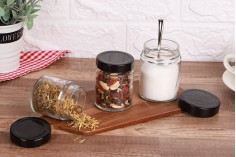 Glass jar 100 ml with black T.O. 58 Deep caps - 160 pcs 