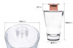 Стъклена бутилка 200 мл за ароматизатор  с капачка и тапа